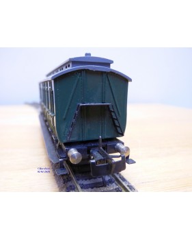 FLEISCHMANN 1406-1a, voiture ancienne à portières latérales à 2 essieux  2 / 3 Kl.   DB   BO