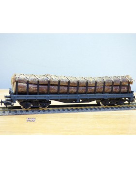 ELECTROTREN 5124,  wagon plat chargé de troncs d'arbre   RENFE   neuf   BO