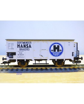 FLEISCHMANN 85 5865 K,  wagon couvert  à guérite  DORTMUNDER HANSA BRAUEREI  DR BO