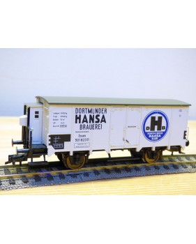FLEISCHMANN 85 5865 K,  wagon couvert  à guérite  DORTMUNDER HANSA BRAUEREI  DR BO