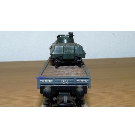 ELECTROTREN  1011 wagon plat chargé d'une automitrailleuse  RENFE BO