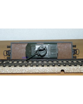 ELECTROTREN  1011 wagon plat chargé d'une automitrailleuse  RENFE BO