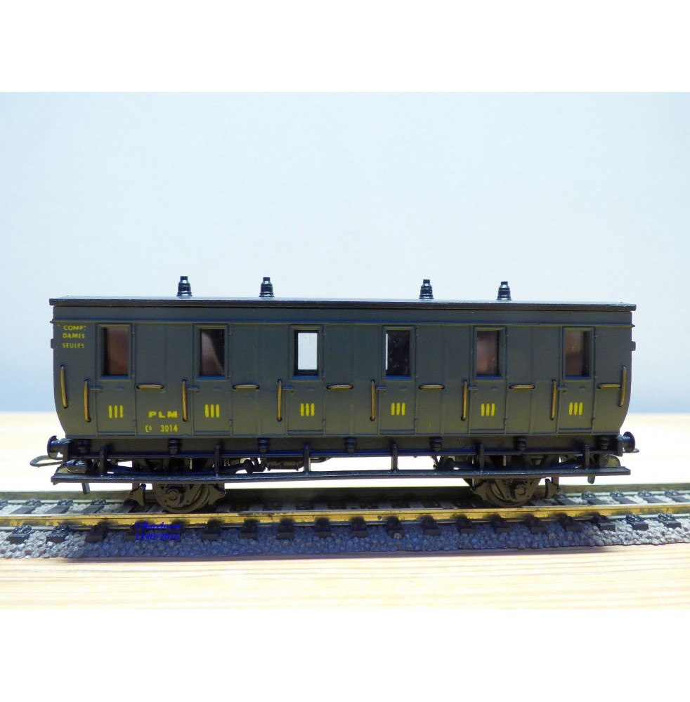 ELEC TRAINS  4P3 , voiture ancienne 3 ème classe  Dames seules  type C 6    N°: 3014  PLM   BO