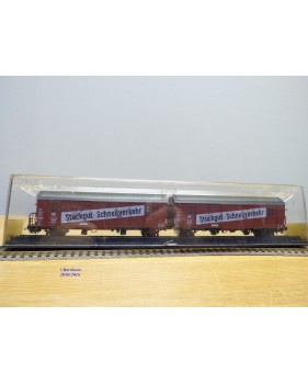 RÖWA 2304 wagon plat chargé de 2 conteneurs LESAGE  DB BO 