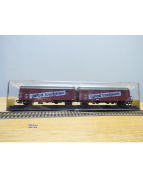 RÖWA 2304 wagon plat chargé de 2 conteneurs LESAGE  DB BO 