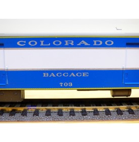 RIVAROSSI  2755  AHM  6557-31,  fourgon à bagages ( smooth side baggage)  N°  703  Colorado Eagle  Missouri Pacific  neuf   BO