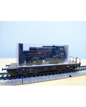 Märklin  4866,  wagon plat  type SSyms Köln  chargé d' un camion KAELBLE  Jumbo  DRG    neuf    BO 