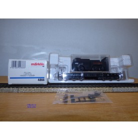 Märklin  4866,  wagon plat  type SSyms Köln  chargé d' un camion KAELBLE  Jumbo  DRG    neuf    BO 