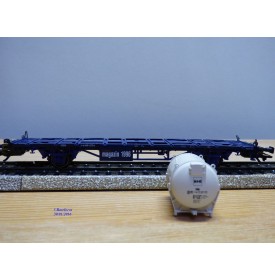 Märklin 47672, wagon plat porte conteneurs  Lbgjs 598 et conteneurs citernes K+E  DBneuf   BO