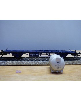 Märklin 47672, wagon plat porte conteneurs  Lbgjs 598 et conteneurs citernes K+E  DBneuf   BO