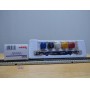 Märklin 47672, wagon plat porte conteneurs  Lbgjs 598 et conteneurs citernes K+E  DBneuf   BO