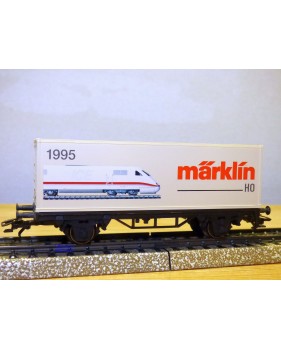Märklin 95704 / 4481,  wagon plat porte conteneurs 60 Jahre Märklin Tischbahn  DB  BO