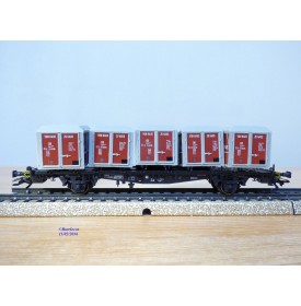 Märklin 4767,  wagon plat porte conteneurs type Lgjs 598 VON HAUS ZU HAUS DB BO