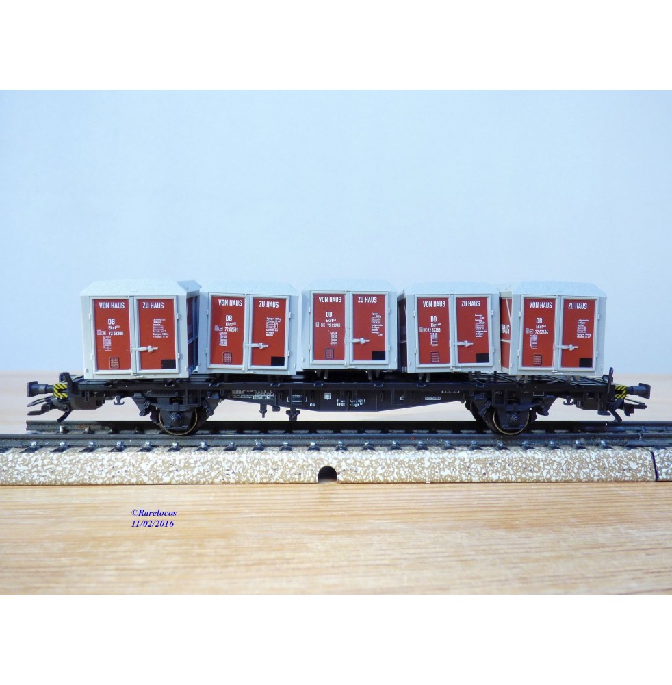 Märklin métal 4617 Wagon surbaissé EVS DB BO
