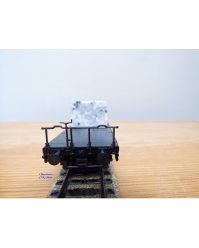 Märklin  48663,  wagon plat  type Sammp 705 Köln  chargé d'un bloc de granit véritable  DB   neuf    BO 
