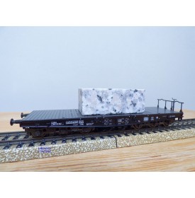 Märklin  48663,  wagon plat  type Sammp 705 Köln  chargé d'un bloc de granit véritable  DB   neuf    BO 