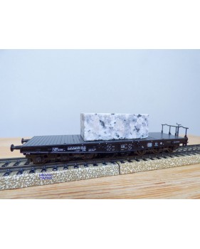 Märklin  48663,  wagon plat  type Sammp 705 Köln  chargé d'un bloc de granit véritable  DB   neuf    BO 