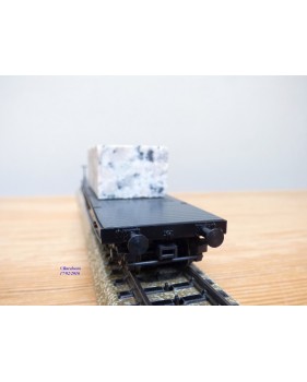 Märklin  48663,  wagon plat  type Sammp 705 Köln  chargé d'un bloc de granit véritable  DB   neuf    BO 