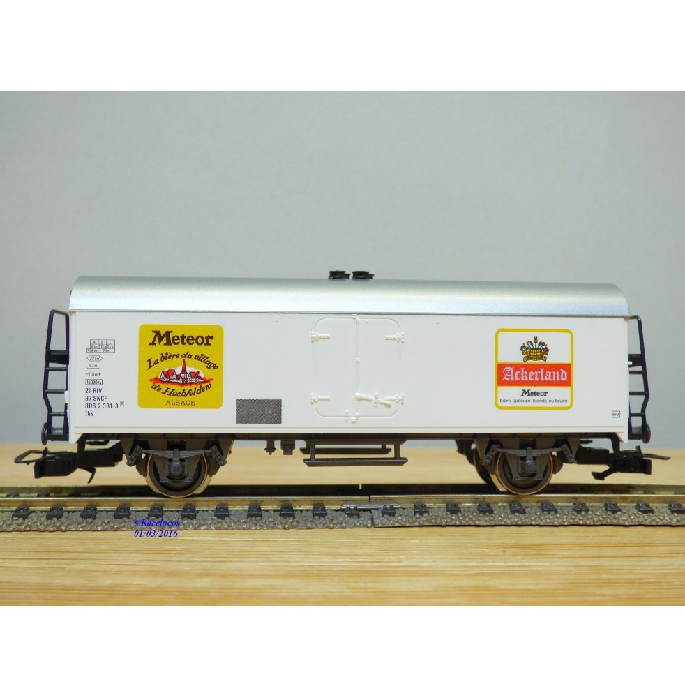 RIVAROSSI véro 2122,  wagon réfrigérant   type  Ihs   Bière Météor et Ackerland   SNCF   neuf   BO