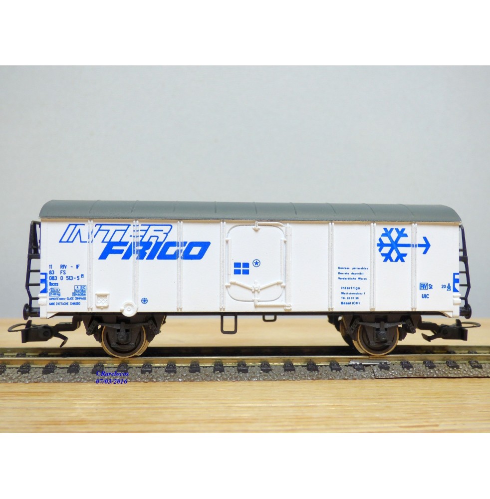 RIVAROSSI  2092,  wagon réfrigérant   type  Hgm  INTERFRIGO    FS  neuf   BO