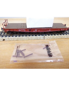 Märklin 48662,  wagon plat pour charges lourdes type Salmmp chargé d' un bloc de marbre  véritable  FS   neuf    BO 