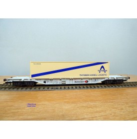 FLEISCHMANN  5246 K , wagon plat porte  conteneurs  type Sgss-y conteneur 40' THYSSEN HANIEL LOGISTIC    DB   neuf  BO