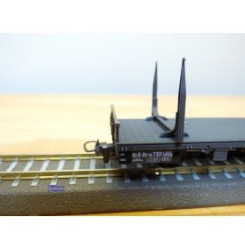 BEMO 2264 101, wagon plat porte grumes  type Kk-w  N° 7301  RhB  neuf  BO