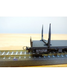 BEMO 2264 101, wagon plat porte grumes  type Kk-w  N° 7301  RhB  neuf  BO