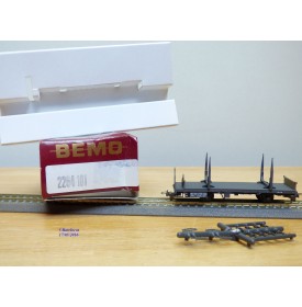 BEMO 2264 101, wagon plat porte grumes  type Kk-w  N° 7301  RhB  neuf  BO