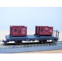 BEMO 2258 117, wagon plat  type Kk-w  N° 7347 chargé de 2 bennes  à gravier   RhB   neuf   BO