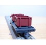BEMO 2258 117, wagon plat  type Kk-w  N° 7347 chargé de 2 bennes  à gravier   RhB   neuf   BO