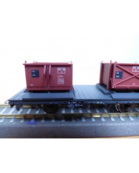BEMO 2258 117, wagon plat  type Kk-w  N° 7347 chargé de 2 bennes  à gravier   RhB   neuf   BO