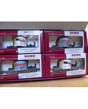 BEMO HOm  7460 150,  Coffret 4  wagons silos à ciment type Uce Mohrenköpfe  RhB   BO 