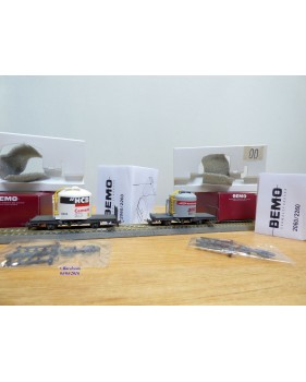 BEMO HOm  7460 150,  Coffret 4  wagons silos à ciment type Uce Mohrenköpfe  RhB   BO 