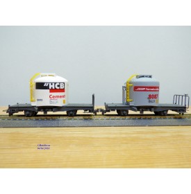 BEMO HOm  7460 150,  Coffret 4  wagons silos à ciment type Uce Mohrenköpfe  RhB   BO 