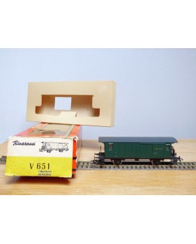 RIVAROSSI véro  V 651,  fourgon à 2 essieux  à plate formes d'extrémité type D651   FNM   BO