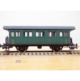 RIVAROSSI véro  V 501,  voiture à 2 essieux  à plate formes d'extrémité  de 3 Cl.  type C 501   FNM   BO