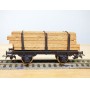 RIVAROSSI véro CT ,  wagon plat à ranchers type T  chargé de bois  FS  BO