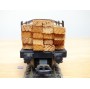 RIVAROSSI véro CT ,  wagon plat à ranchers type T  chargé de bois  FS  BO