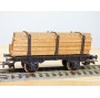 RIVAROSSI véro CT ,  wagon plat à ranchers type T  chargé de bois  FS  BO