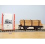 RIVAROSSI véro CT ,  wagon plat à ranchers type T  chargé de bois  FS  BO