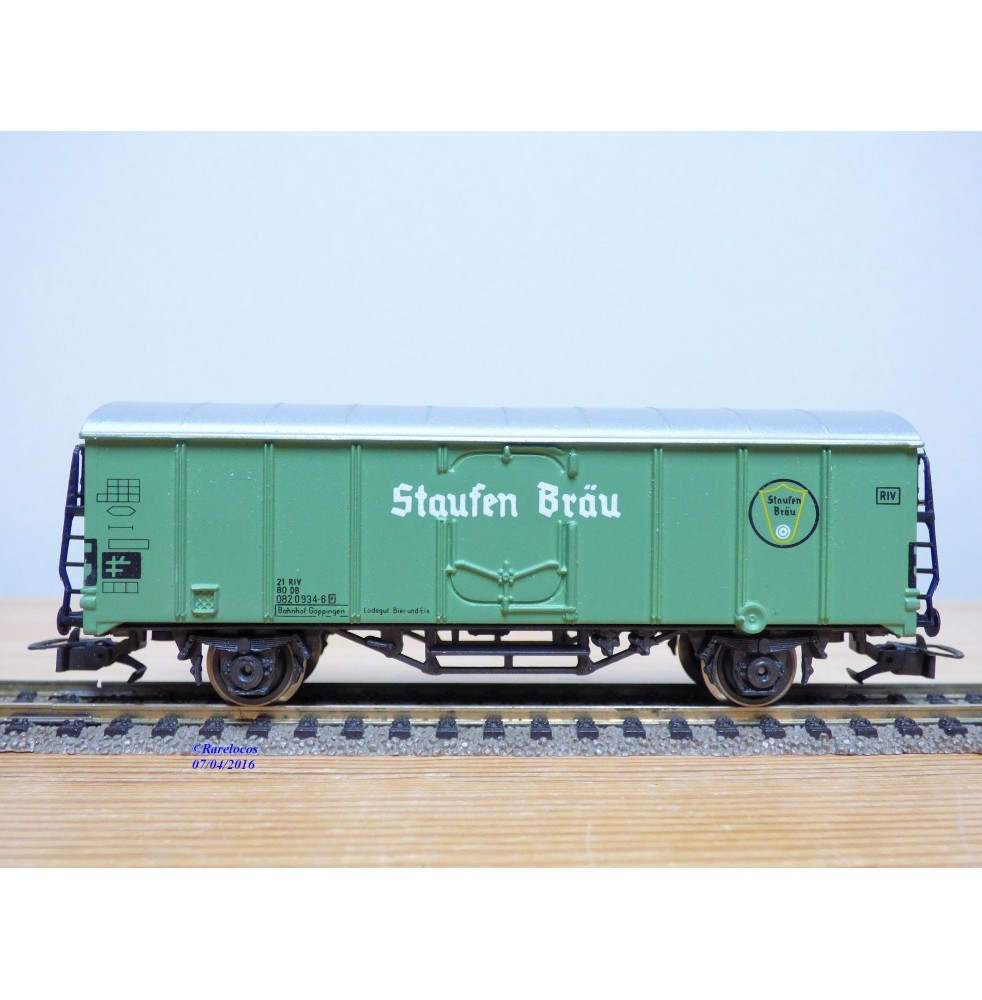 RIVAROSSI véro 2077,  wagon réfrigérant  type Ihs  Staufen Bräu   DB    neuf    BO