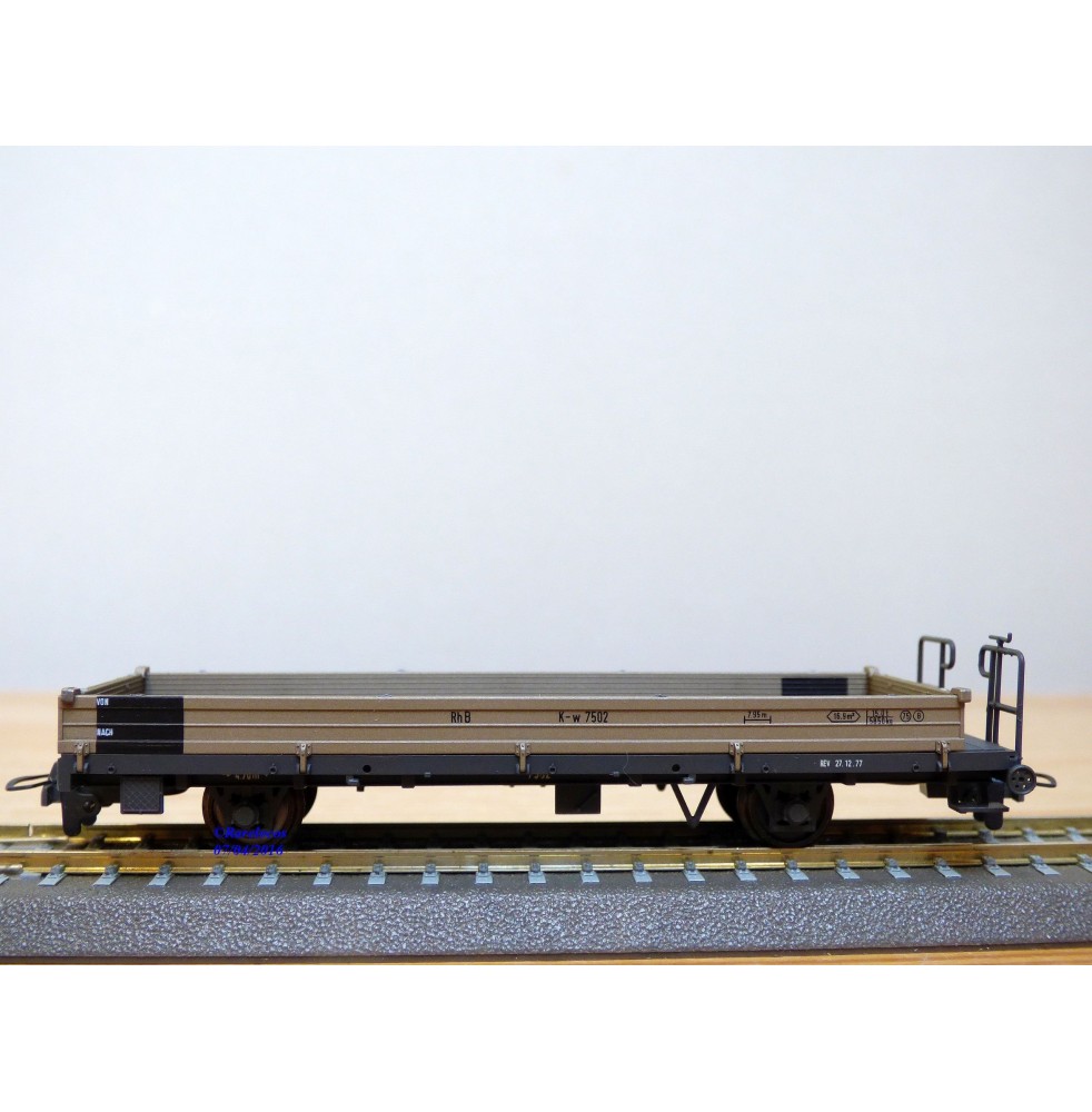 BEMO 2267 102, wagon plat long type K-w  N° 7502  RhB  neuf  BO