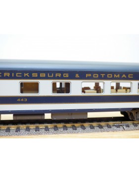 RIVAROSSI  6591, voiture de queue  (smooth side  observation car  )  N° 443   Richmond Fredericksburg & Potomac  BO