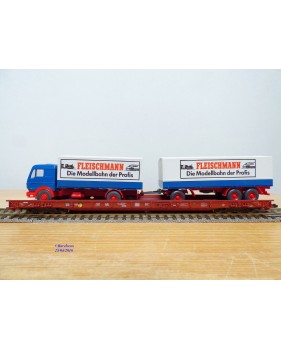 FLEISCHMANN  5275,  wagon surbaissé type Saadkms.690 Rollende Landstrasse et camion MERCEDES    DB  BO 