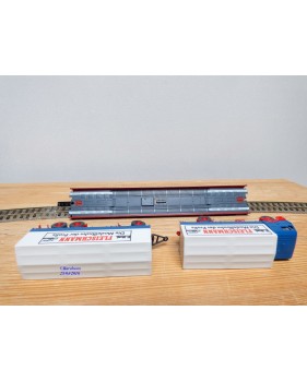 FLEISCHMANN  5275,  wagon surbaissé type Saadkms.690 Rollende Landstrasse et camion MERCEDES    DB  BO 