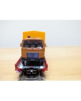 FLEISCHMANN  5277,  wagon surbaissé type Saadkms.690 Rollende Landstrasse et camion MAN   DB   neuf  BO 