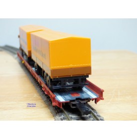 FLEISCHMANN  5277,  wagon surbaissé type Saadkms.690 Rollende Landstrasse et camion MAN   DB   neuf  BO 