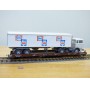 LILIPUT ( WIKING  528 a/1 ) 200 L ,   wagon surbaissé Rollende Landstrasse et camion Mercedes  ESKIMO  IGLO Neuf   BO