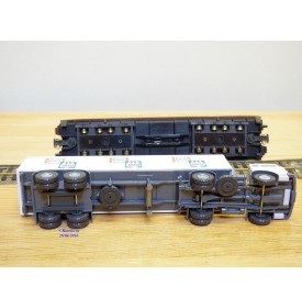 LILIPUT ( WIKING  528 a/1 ) 200 L ,   wagon surbaissé Rollende Landstrasse et camion Mercedes  ESKIMO  IGLO Neuf   BO